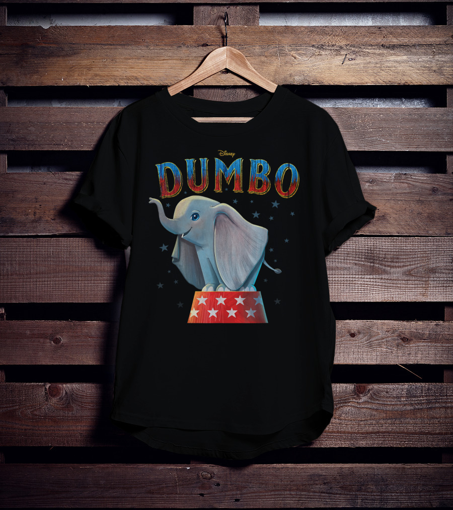 Disney Dumbo Circus Elephant On Star-Patterned Pedestal T-Shirt