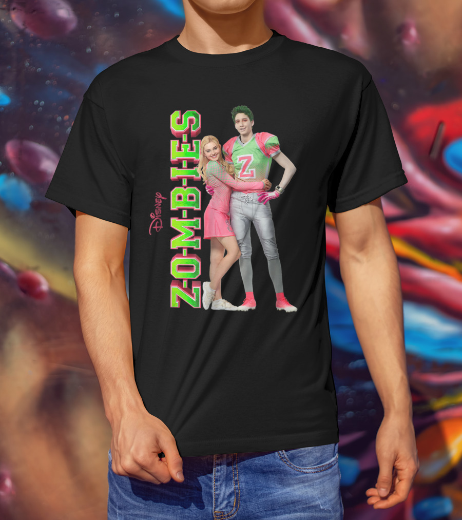 Disney Zombies Zed And Addison Cheerleader And Football Player T-Shirt