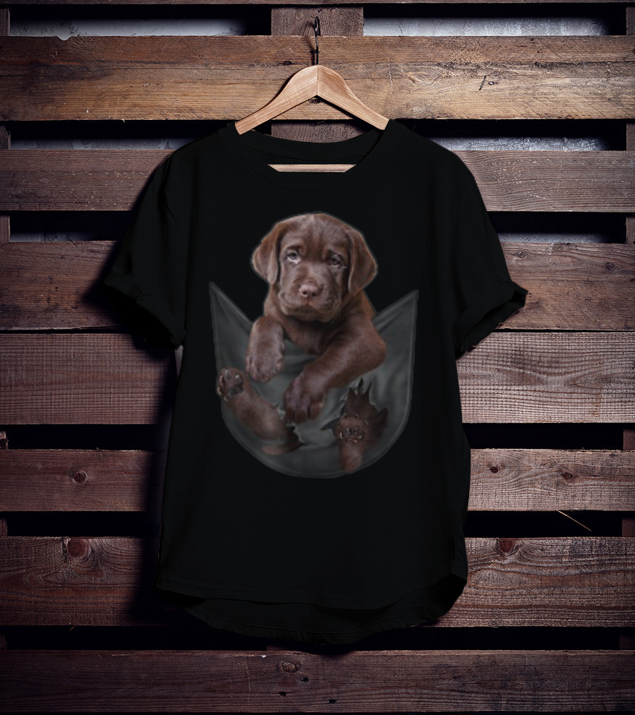 Chocolate Labrador Dog In Your Pocket T-Shirt