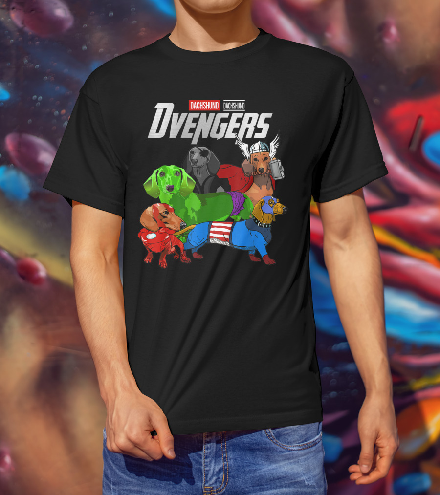 Dvengers Dachshund Funny Dog Superhero T-Shirt