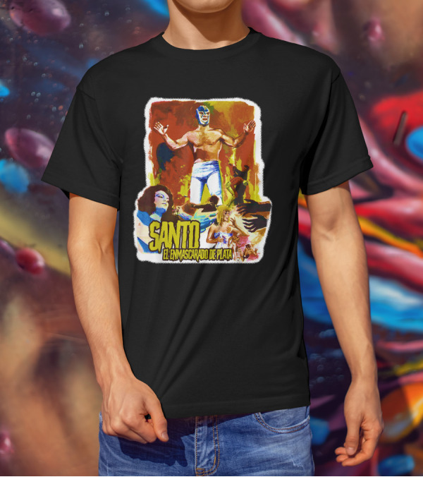 Santo El Enmascarado De Plata Classic Luchador Adventure T-Shirt