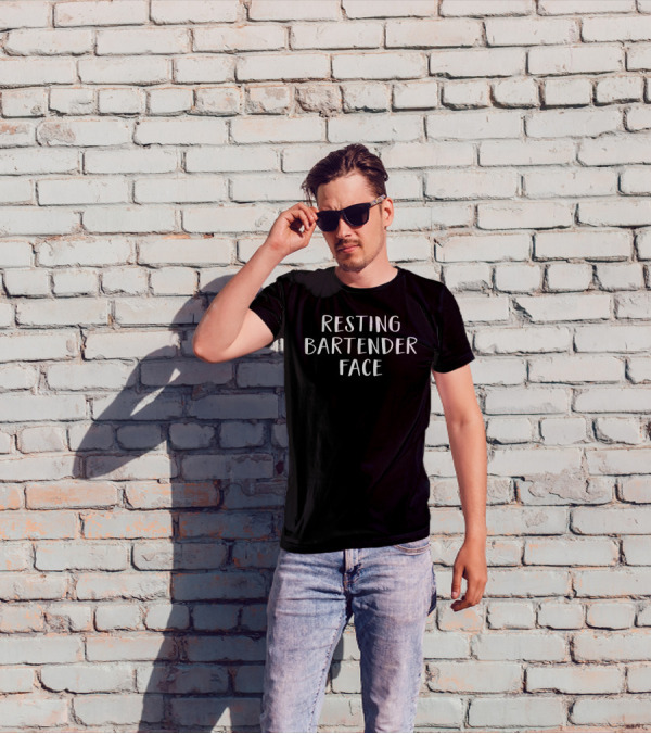 Resting Bartender Face Funny Bartending Phrase T-Shirt