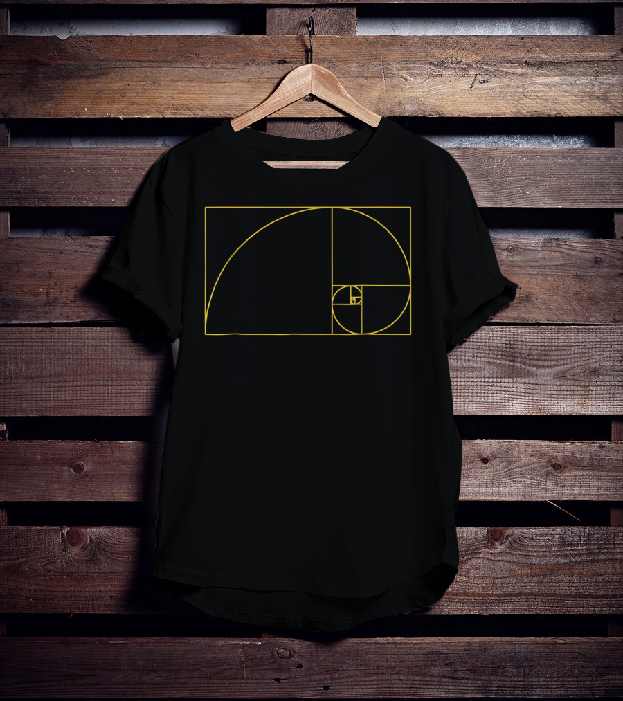 Fibonacci Golden Ratio Spiral Geometry Sequence T-Shirt