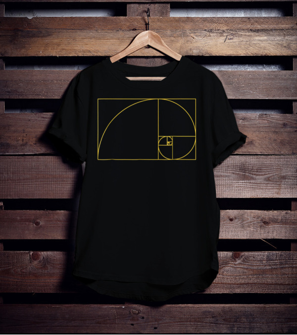 Fibonacci Golden Ratio Spiral Geometry Sequence T-Shirt