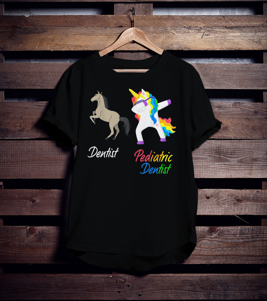 Dentist Pediatric Dentist Dabbing Unicorn T-Shirt