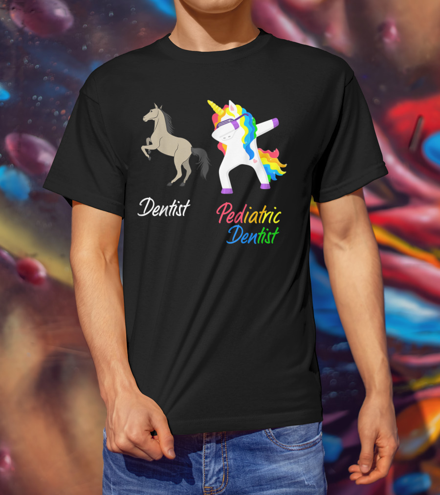Dentist Pediatric Dentist Dabbing Unicorn T-Shirt