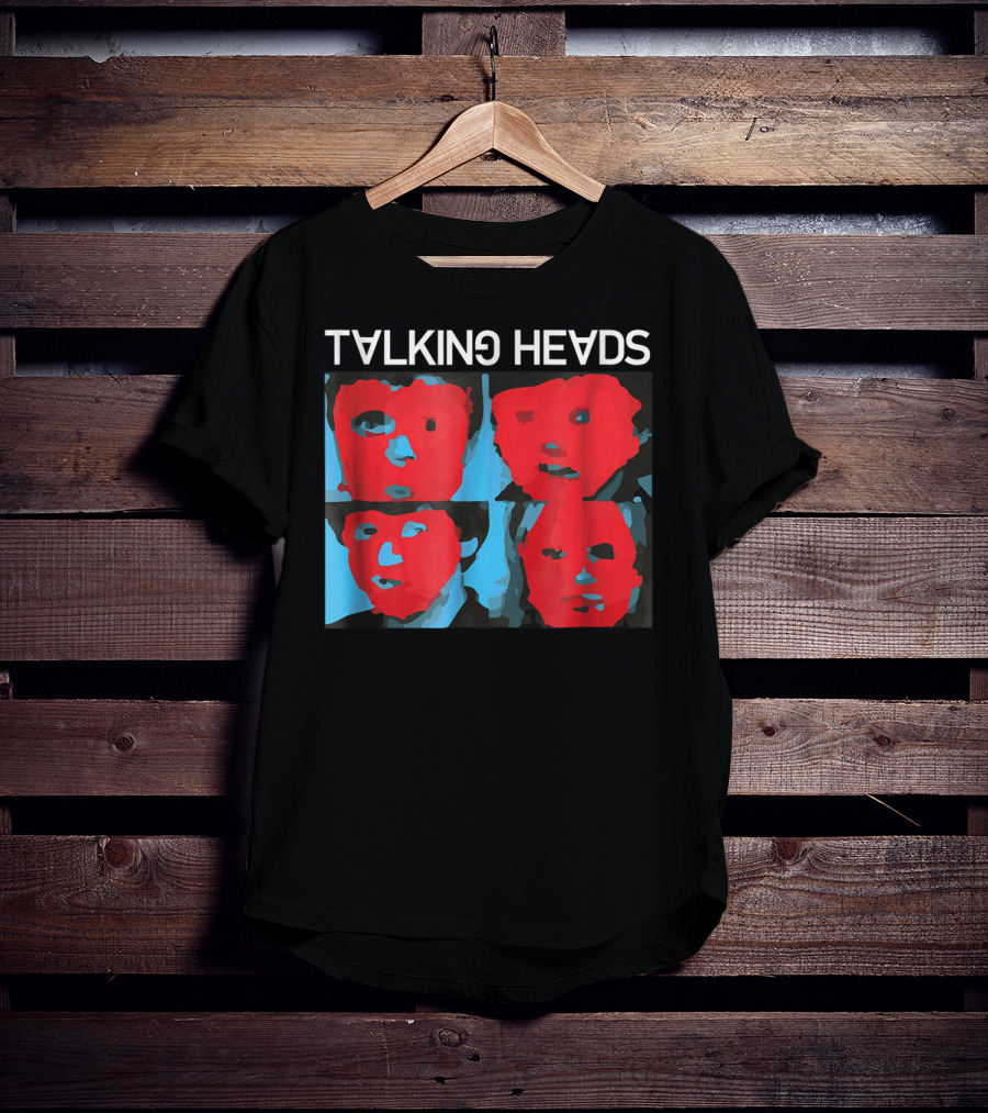 Talking Heads Psycho Killer Red Blue Mask Faces T-Shirt