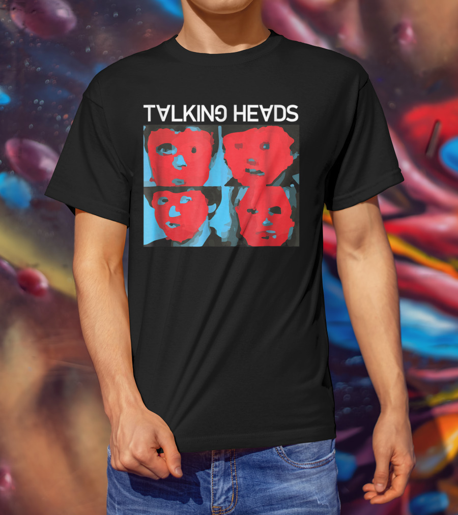 Talking Heads Psycho Killer Red Blue Mask Faces T-Shirt