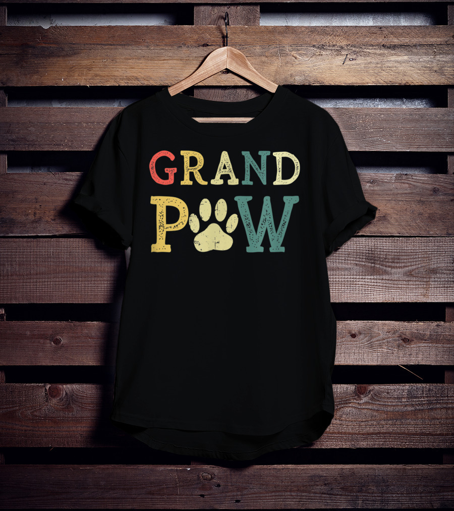 Grandpaw Dog Lover Paw Print Grandpa T-Shirt
