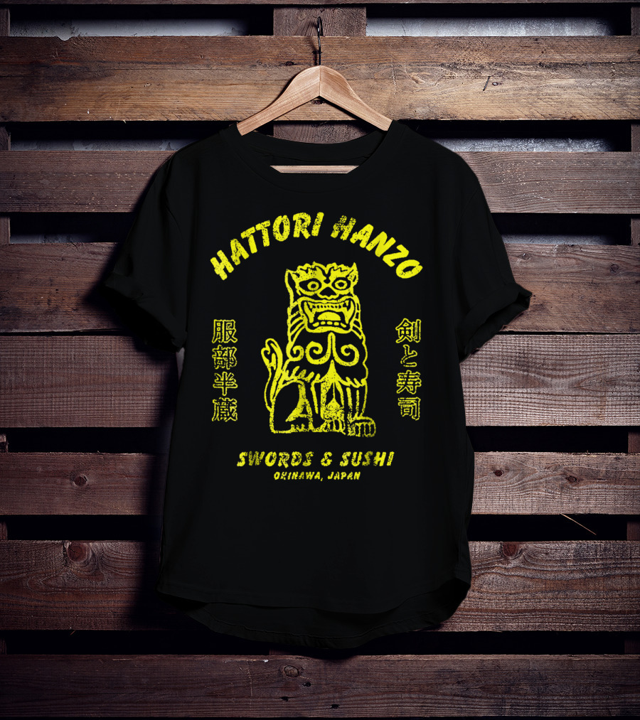 Hattori Hanzo Swords And Sushi Okinawa Japan Lion T-Shirt