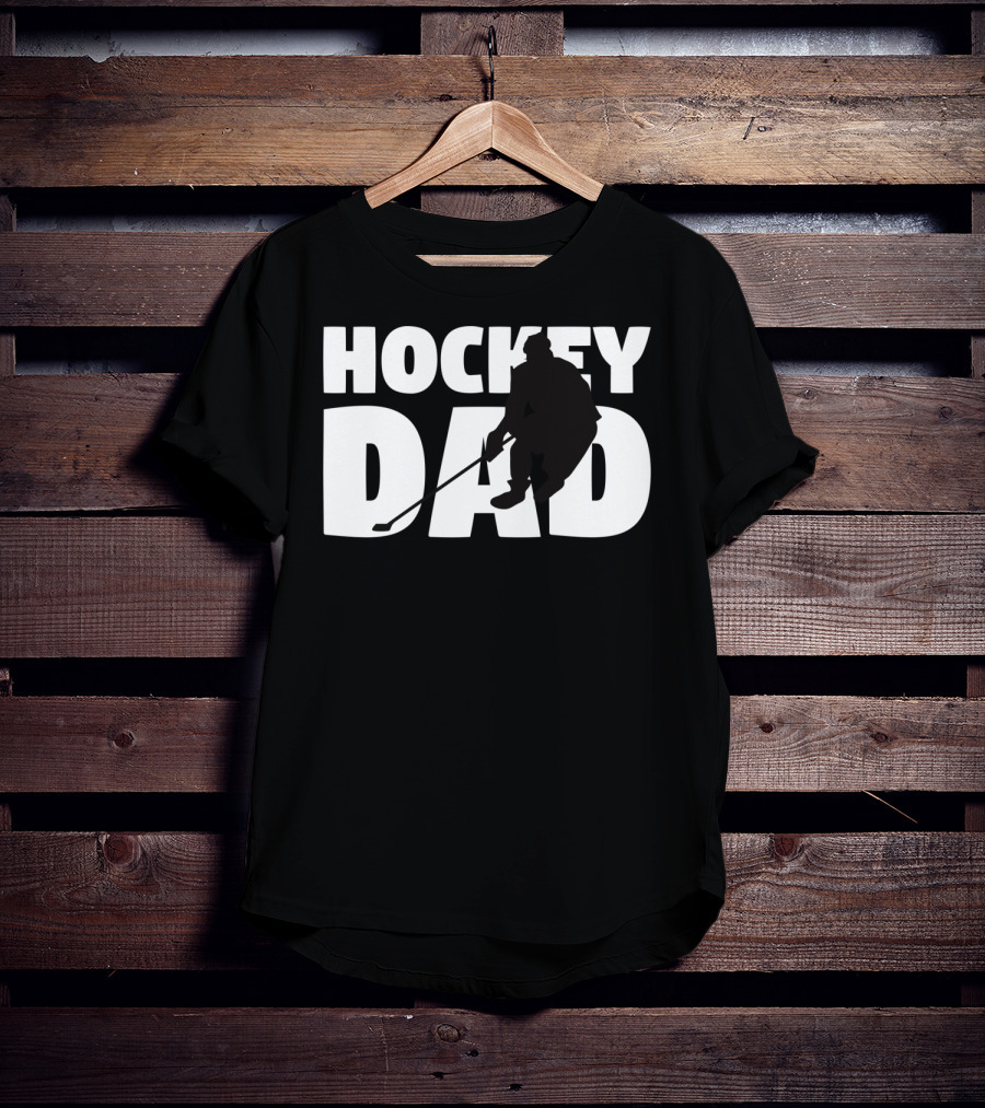 Hockey Dad Father Silhouette Hockey T-Shirt