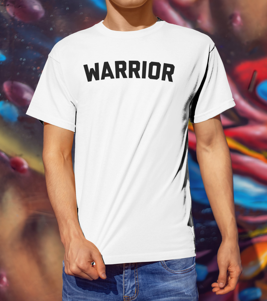 Warrior Black Bold Typography T-Shirt