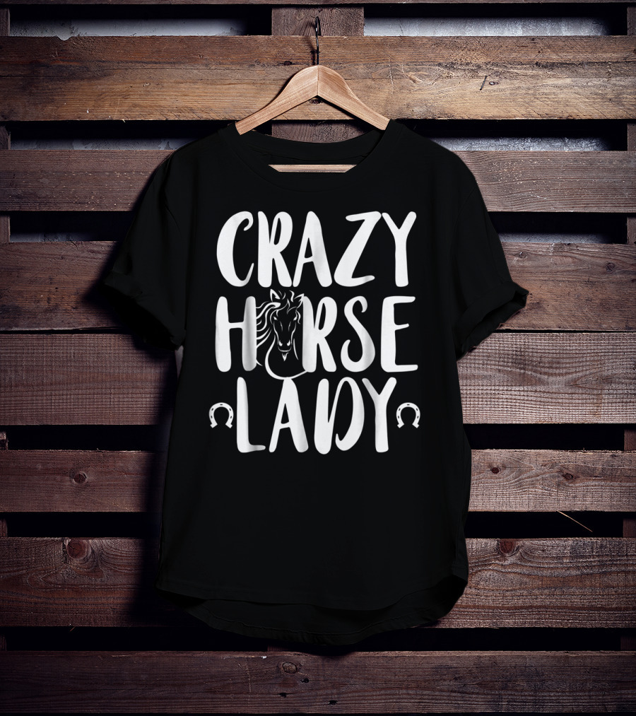 Crazy Horse Lady Horse Lovers Equestrian T-Shirt