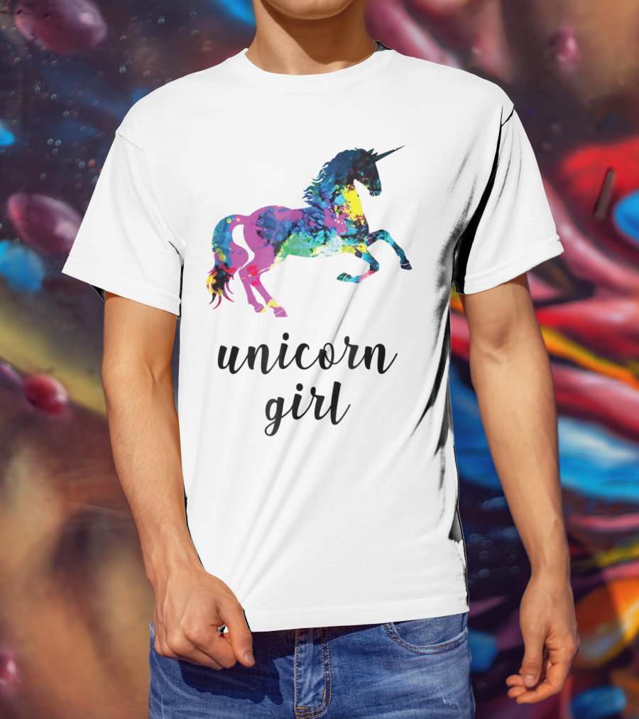 Unicorn Girl Magical Horse Girl Vibrant Colorful T-Shirt