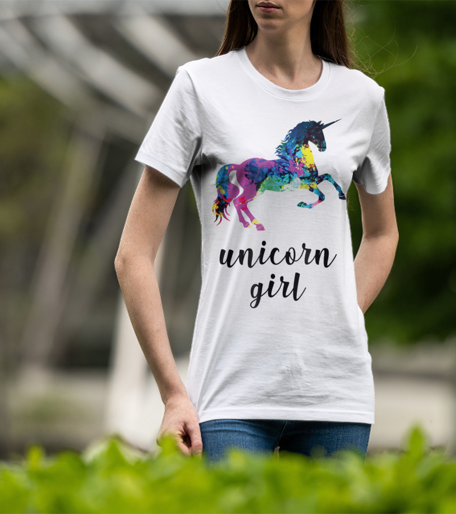Unicorn Girl Magical Horse Girl Vibrant Colorful T-Shirt