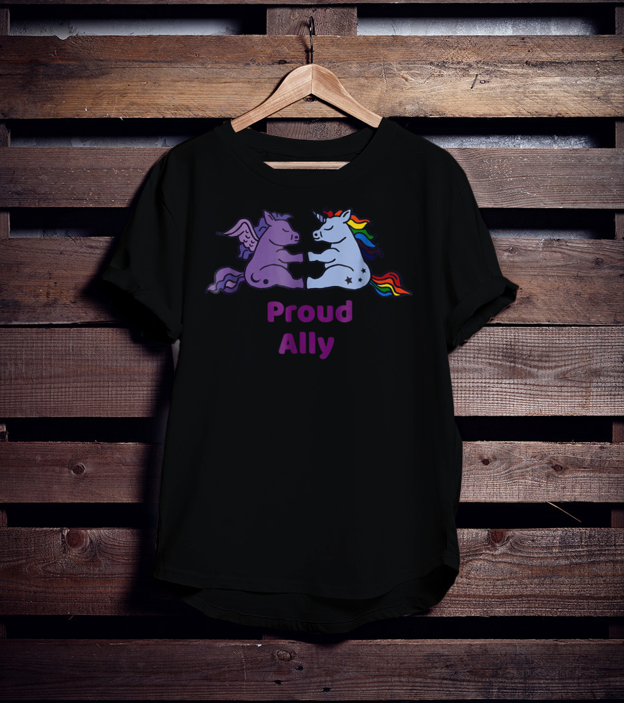 Proud Ally Cute Unicorn Winged Horse T-Shirt