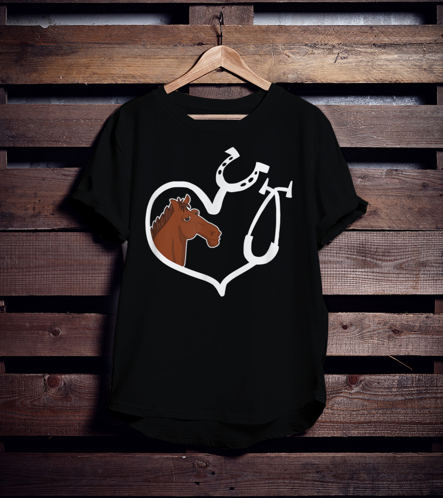 Cute Horse Heart Vet Tech QW T-Shirt