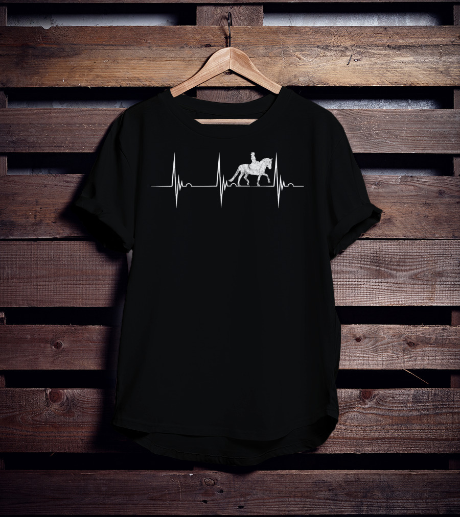 Dressage Horseback Riding Heartbeat Rider Equine T-Shirt