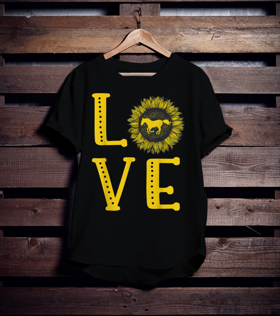 Love Sunflower Horse Lovers Cute Horse Girl T-Shirt