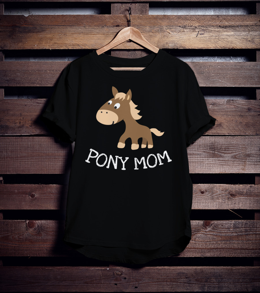 Pony Mom Cute Cartoon Horse Lovers T-Shirt