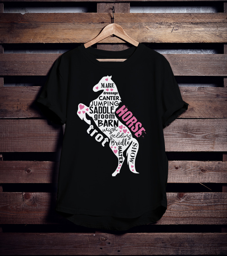 Dancing Horse Riding Girls Equestrian Mare Dressage Canter Jumping Saddle Barn Horse Show T-Shirt