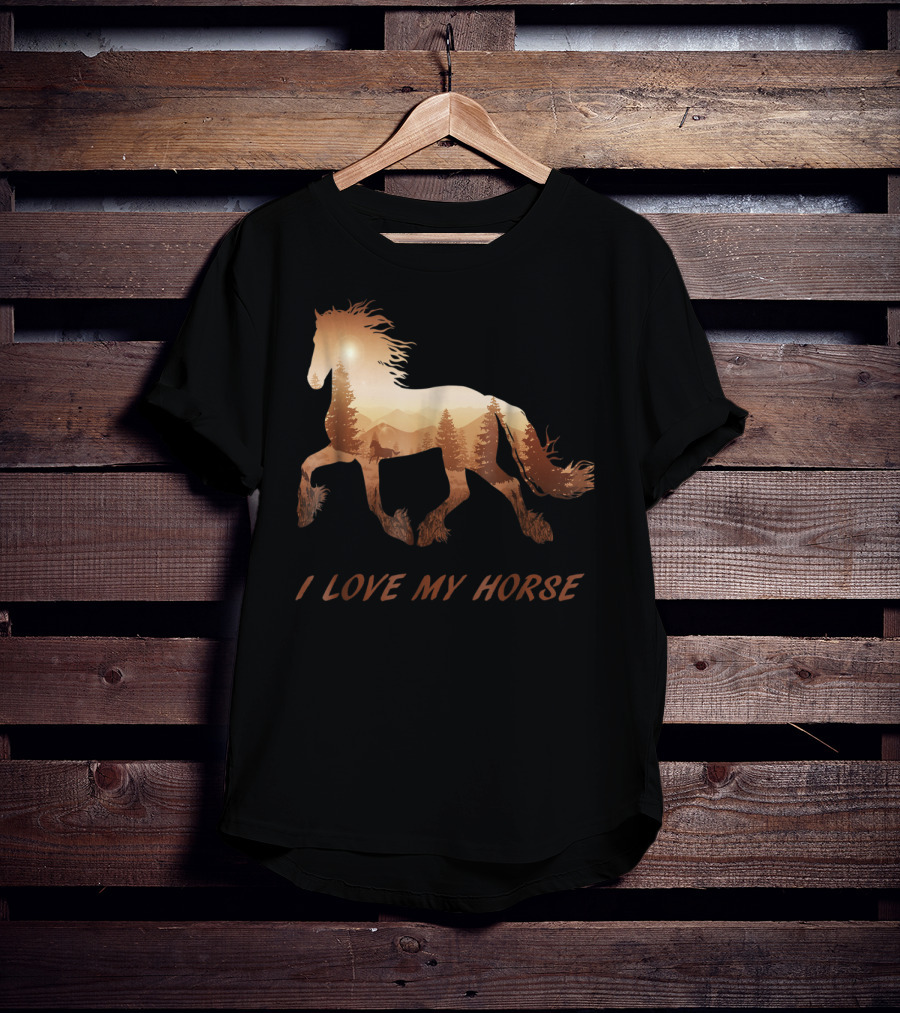 I Love My Horse Riding Sunset T-Shirt