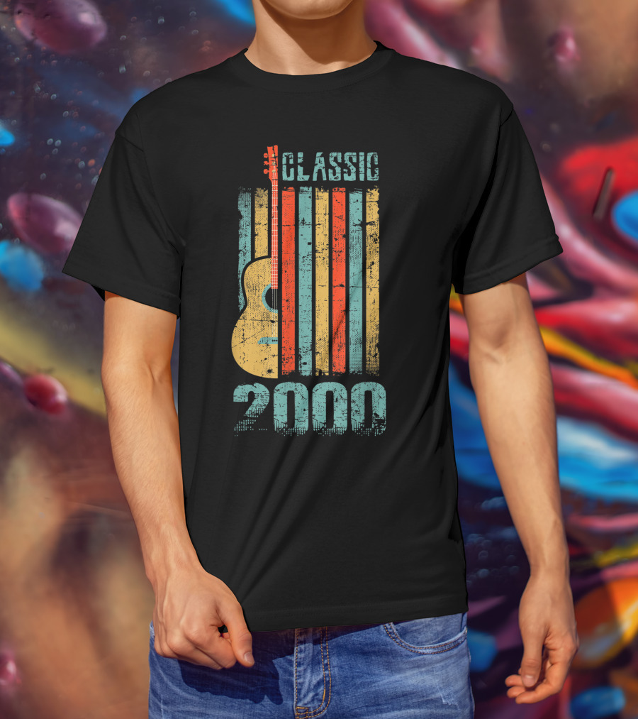 Classic 2000 Guitar Music 19 Years Old Birthday T-Shirt