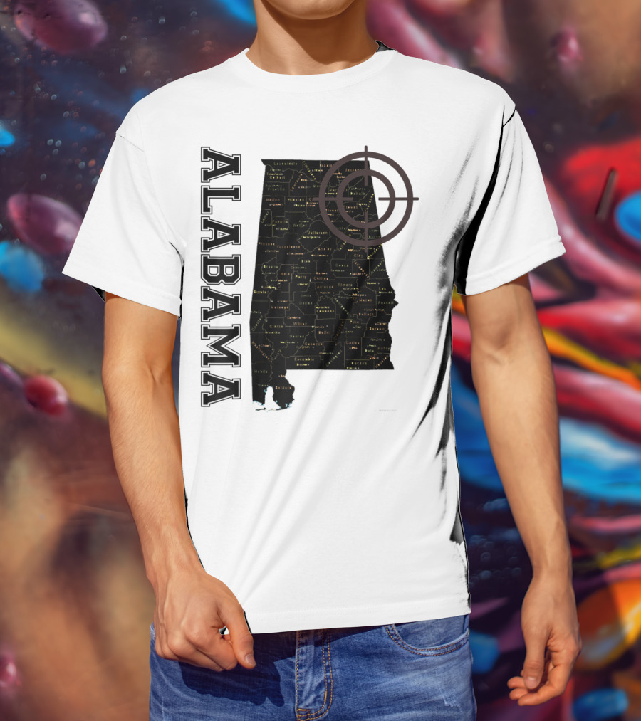 Alabama Vintage Maps Classic With Counties And Target T-Shirt