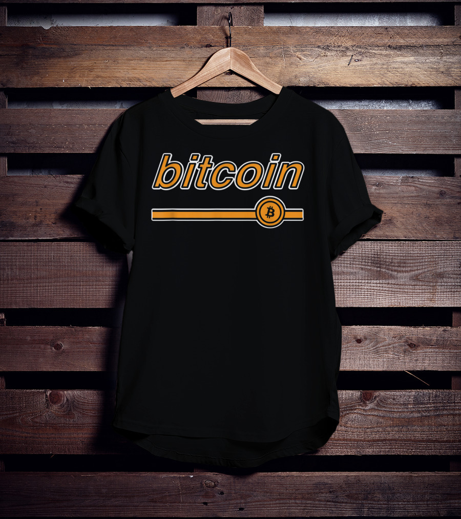 Bitcoin Classic Vintage Stripe Icon Btc T-Shirt