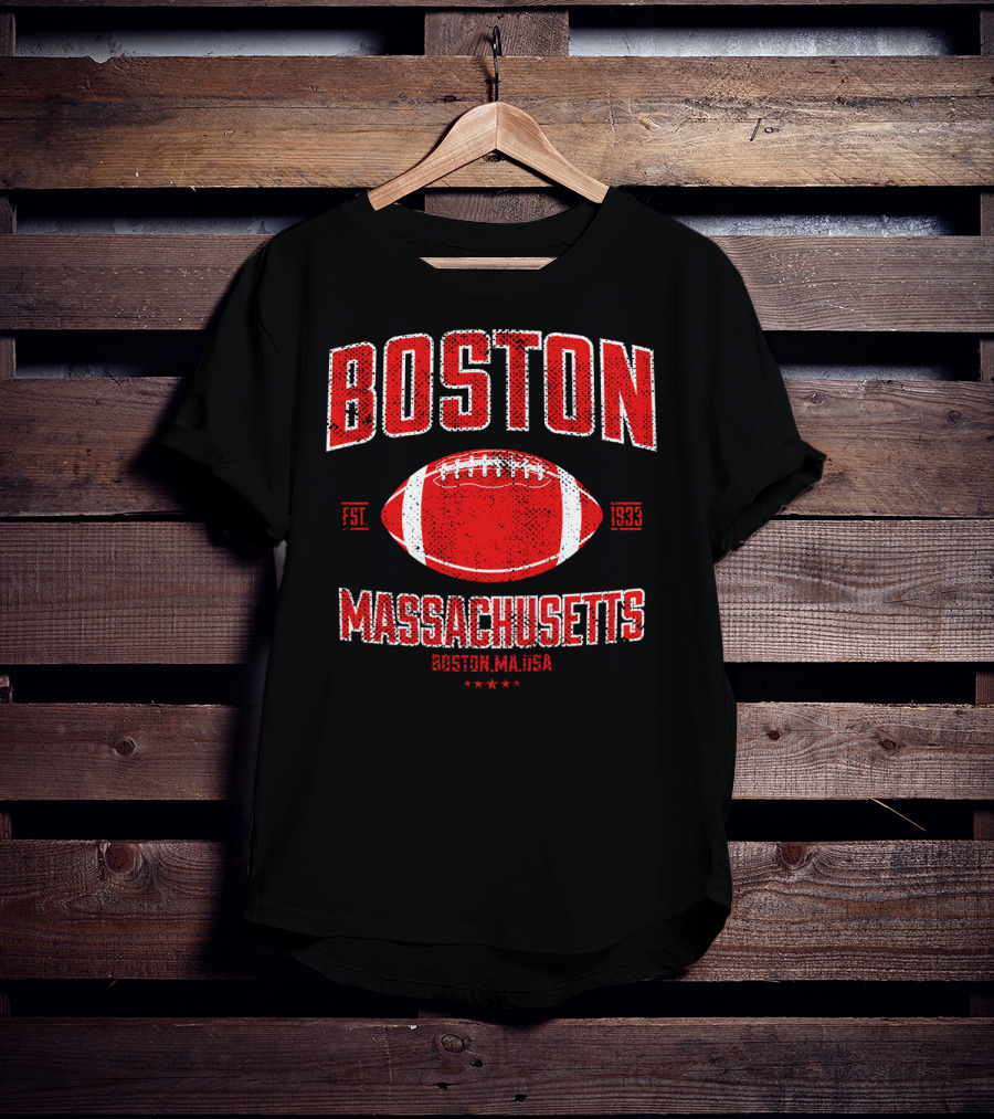 Boston Massachusetts Vintage American Football Est 1933 T-Shirt