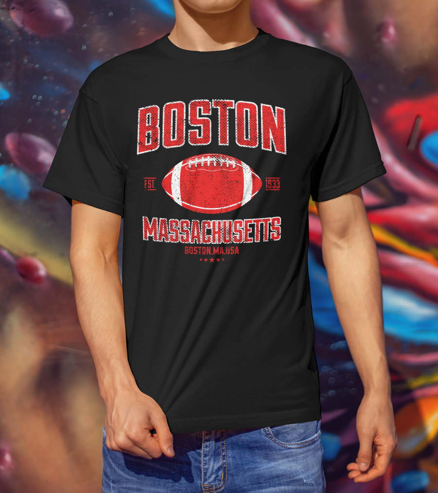 Boston Massachusetts Vintage American Football Est 1933 T-Shirt