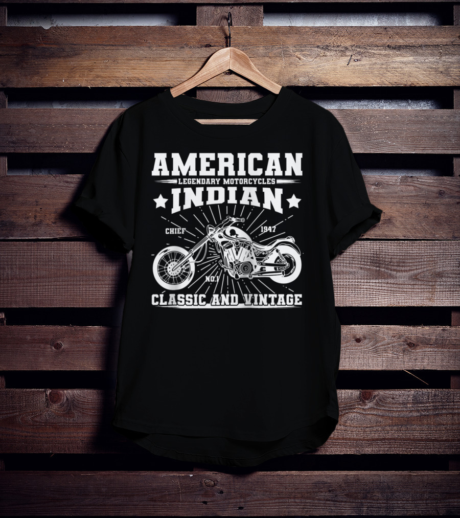 American Indian Legendary Motorcycles Chief 1947 No.1 Classic And Vintage T-Shirt