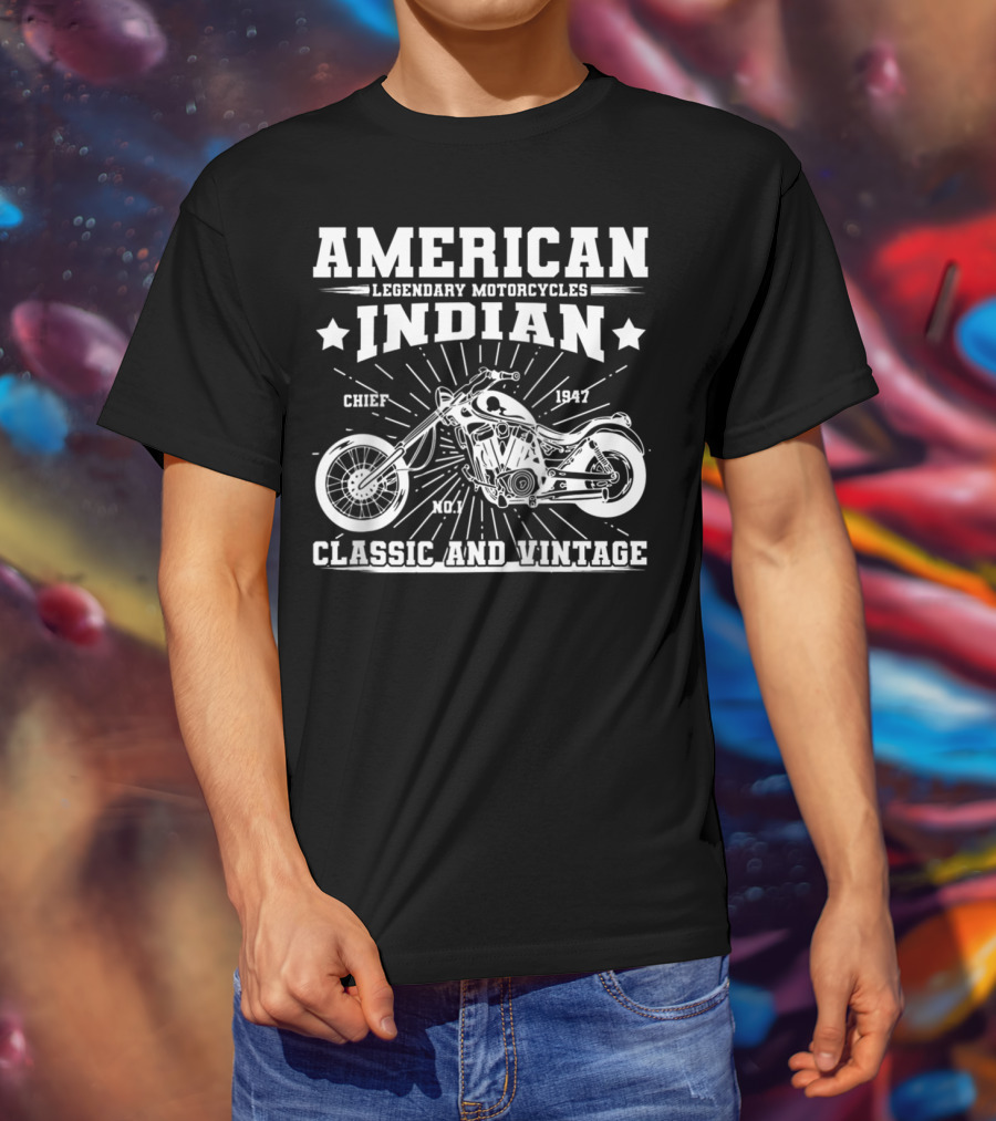 American Indian Legendary Motorcycles Chief 1947 No.1 Classic And Vintage T-Shirt