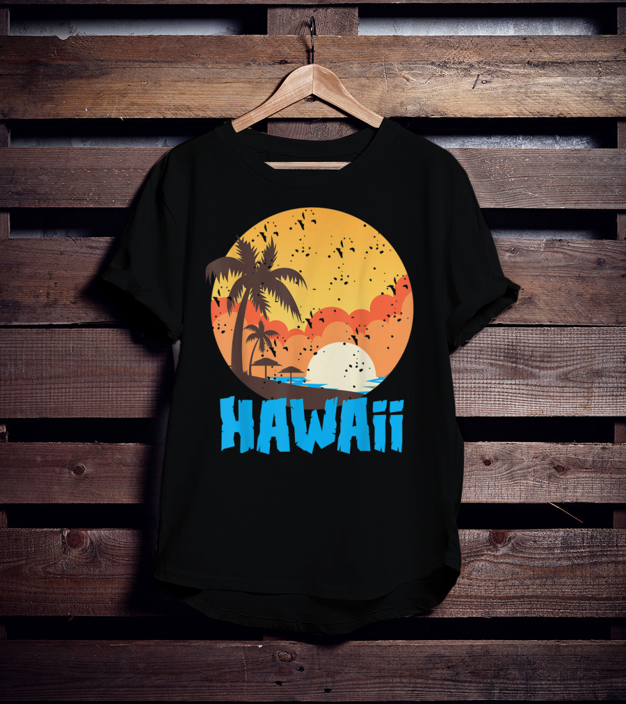 Hawaii Sunset Palm Beach T-Shirt