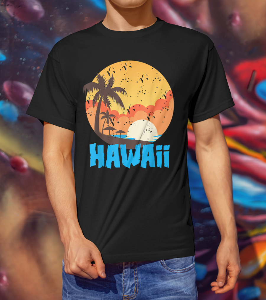 Hawaii Sunset Palm Beach T-Shirt