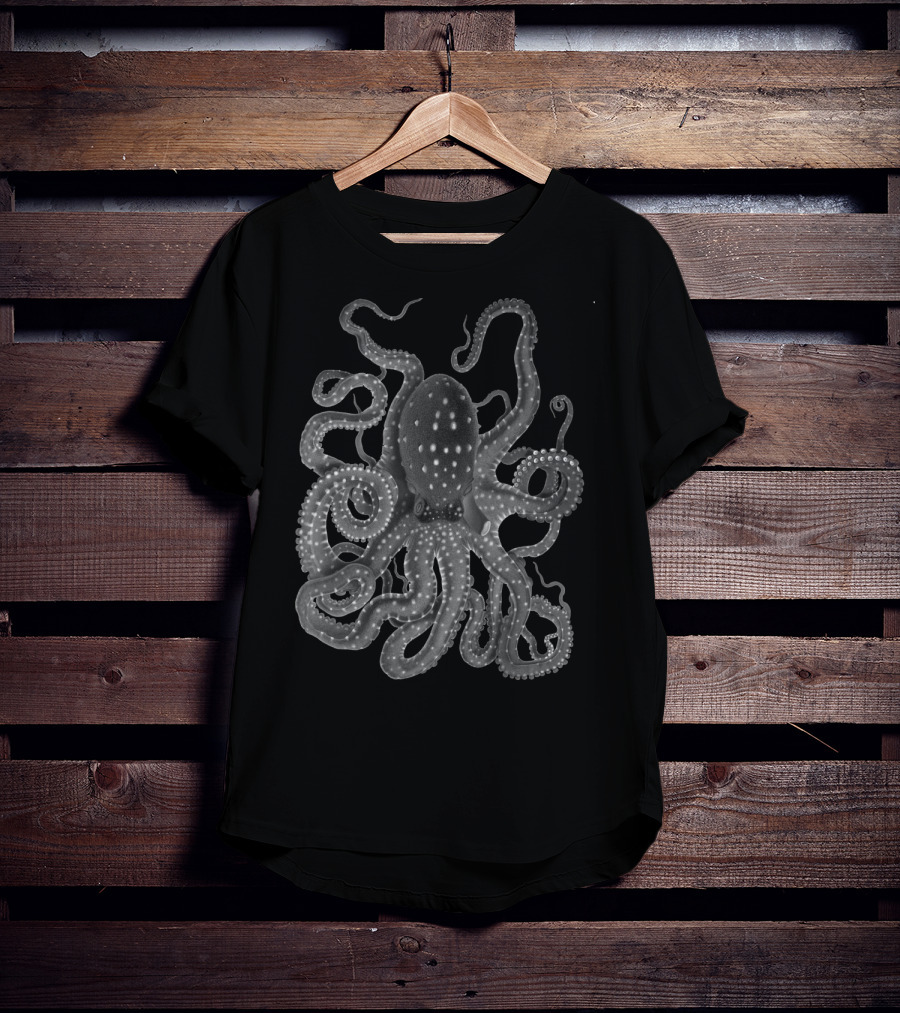 Kraken Black Octopus Squid T-Shirt