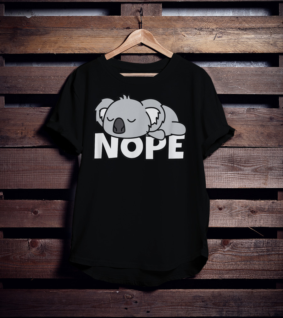 Lazy Koala Nope Cute Comic Baby Bear T-Shirt