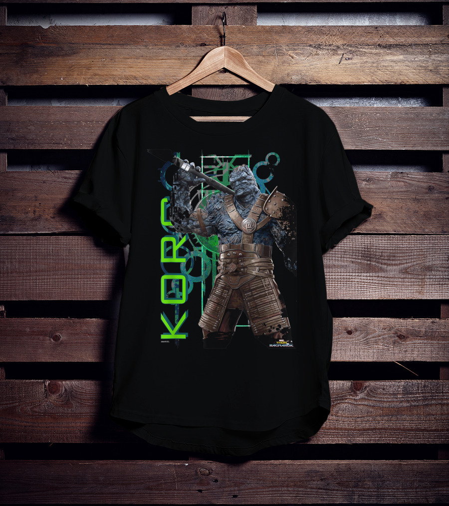 Marvel Thor Ragnarok Korg Green Symbols Character T-Shirt