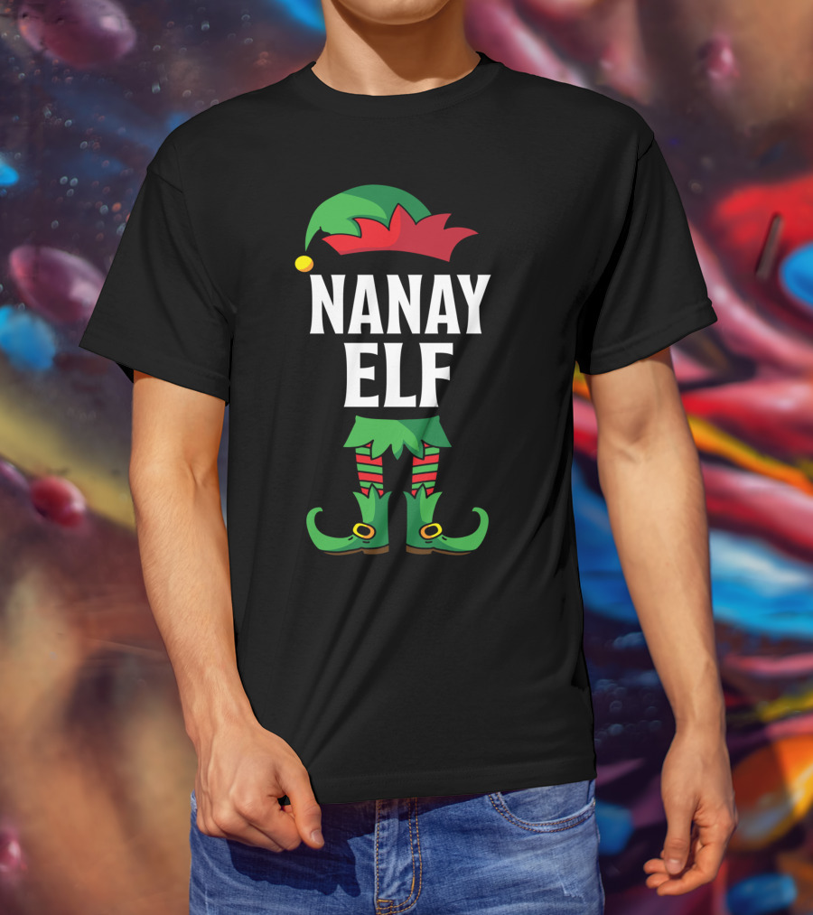 Nanay Elf Costume Christmas Holiday T-Shirt
