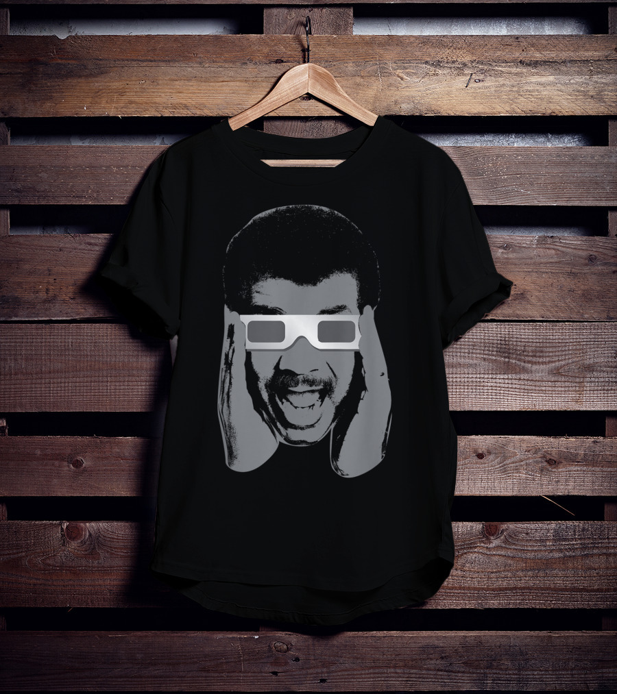 Neil Degrasse Tyson Eclipse Glasses Enthusiast Iconic Expression T-Shirt