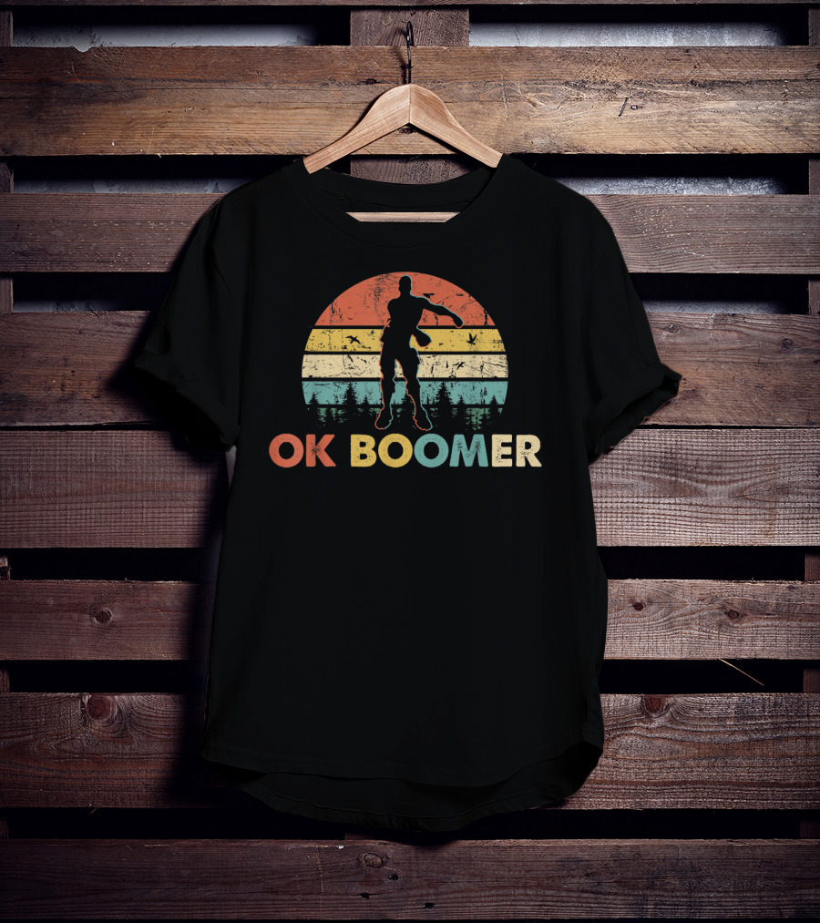 OK Boomer Retro Silhouette Sunset Vintage Funny Saying T-Shirt