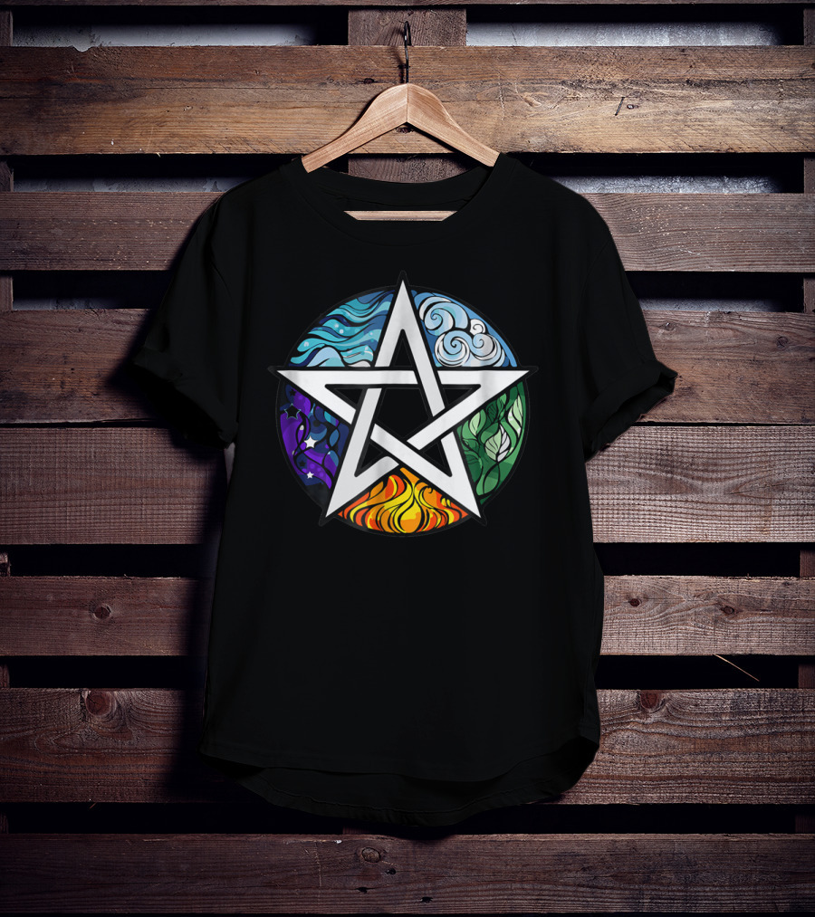 Pagan Witch Pentacle Elements Mens Womens T-Shirt
