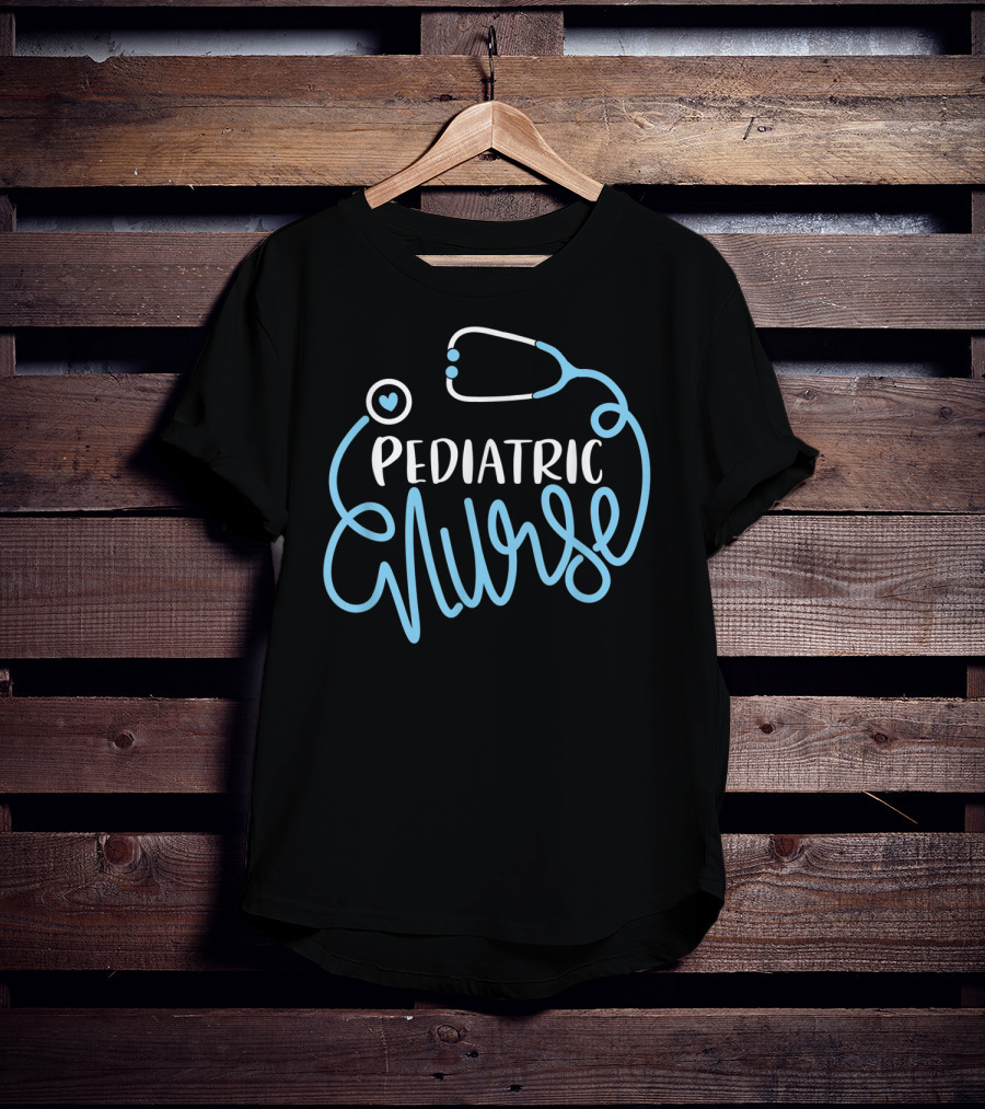 Pediatric Nurse Stethoscope Heart Design Pediatrician T-Shirt