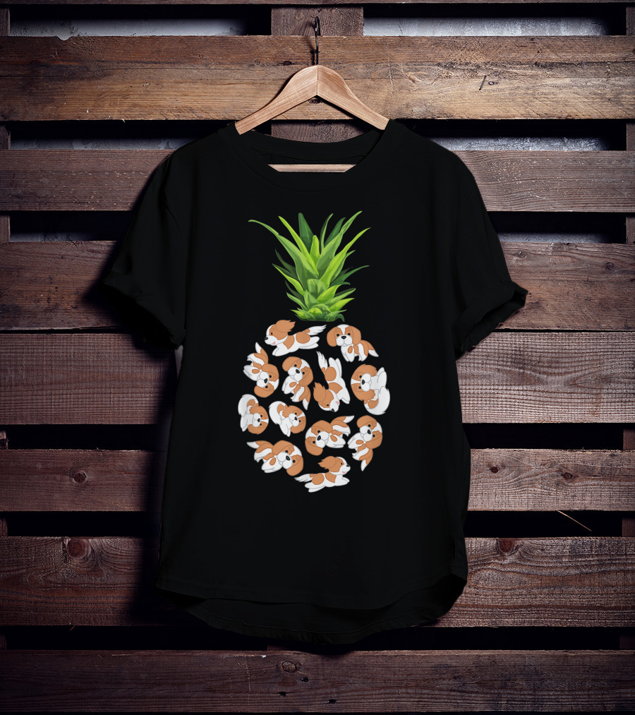 Pineapple Cavalier King Charles Spaniel Summer Pups T-Shirt