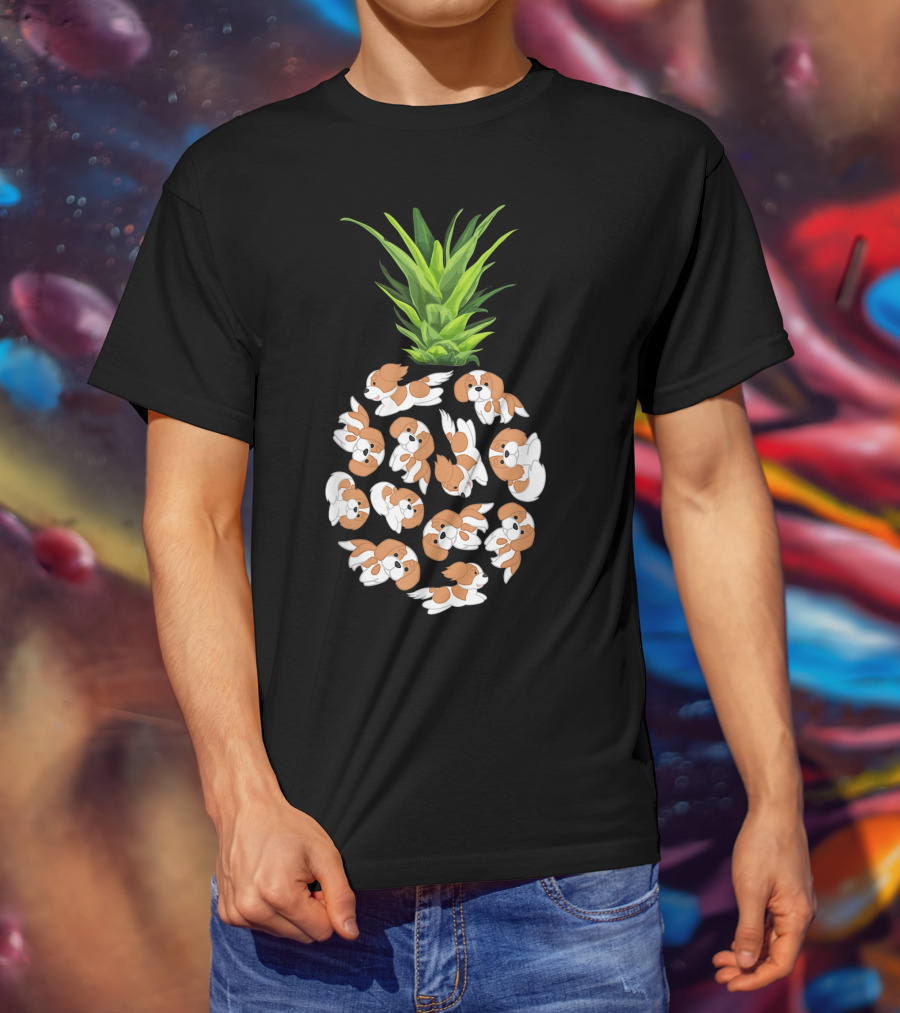Pineapple Cavalier King Charles Spaniel Summer Pups T-Shirt