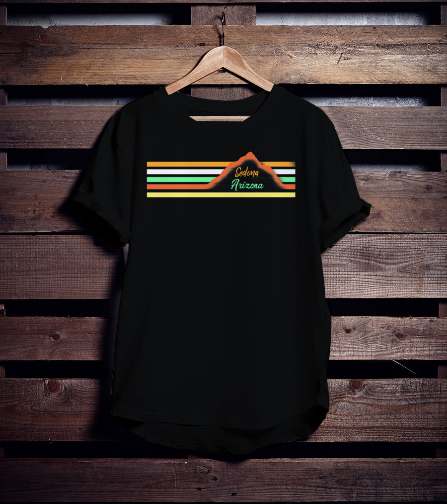 Sedona Arizona Retro Red Rocks Family Vacation Vintage Stripes T-Shirt