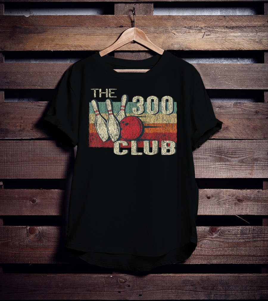 The 300 Club Perfect Bowling Game Retro T-Shirt