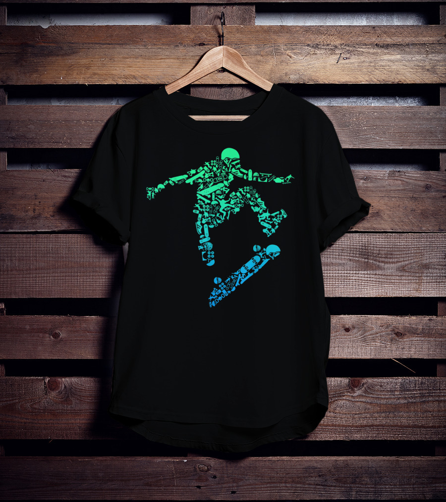 Skater Skateboarding Gear Helmet Skateboard Tricks Iconic T-Shirt