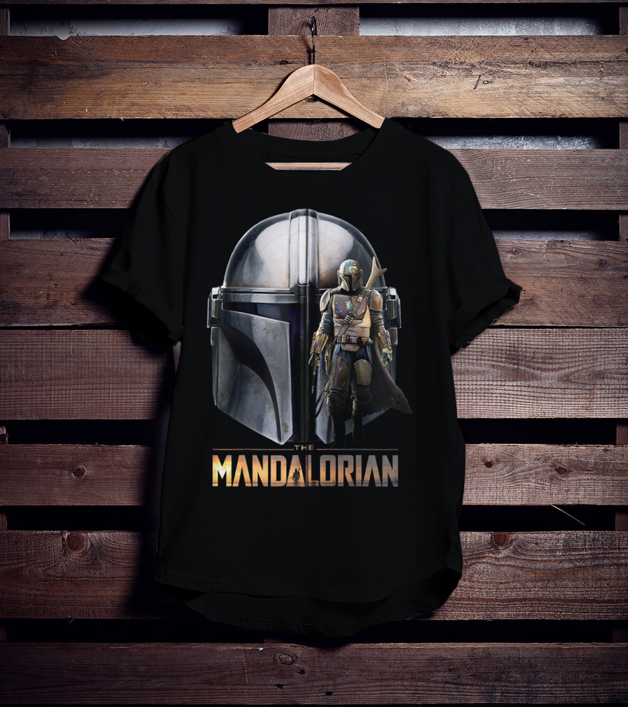 Star Wars The Mandalorian Helmet And Bounty Hunter Armor T-Shirt