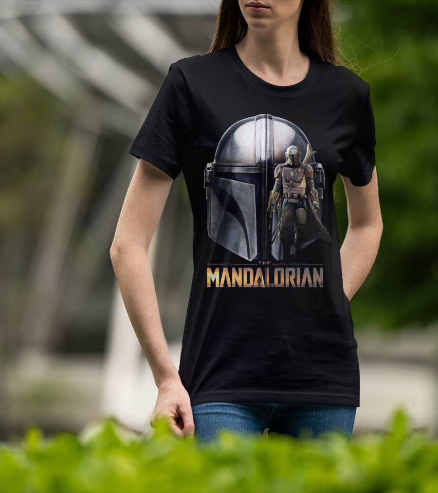 Star Wars The Mandalorian Helmet And Bounty Hunter Armor T-Shirt